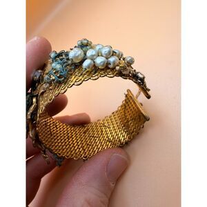 Vintage 1940's Robert DeMario Filigree Rhinestone Demi-Parrure Cuff Bracelet